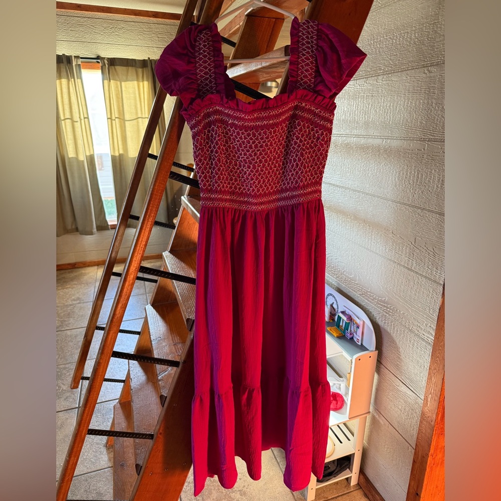 ODDY Women's Dress in Rich Purple and Red